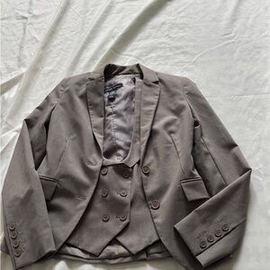 New York & Company Gray Women's Blazer and Vest Set